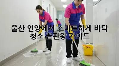 울산 언양에서 스마트하게! 바닥 청소 끝판왕 가이드